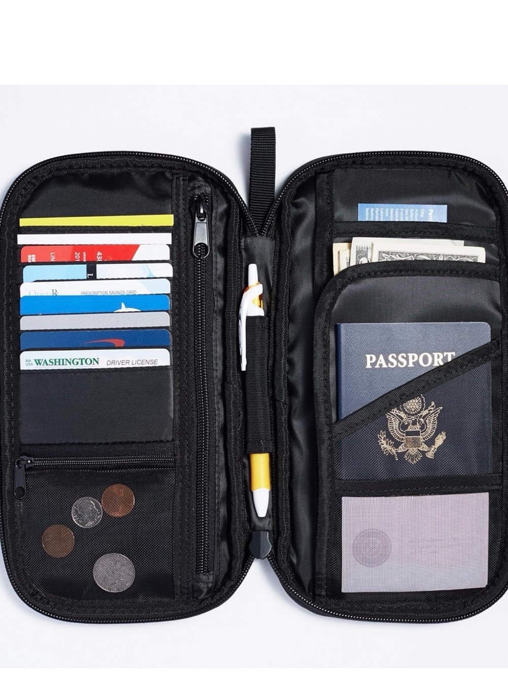 RFID-blocking Passport Wallet Black